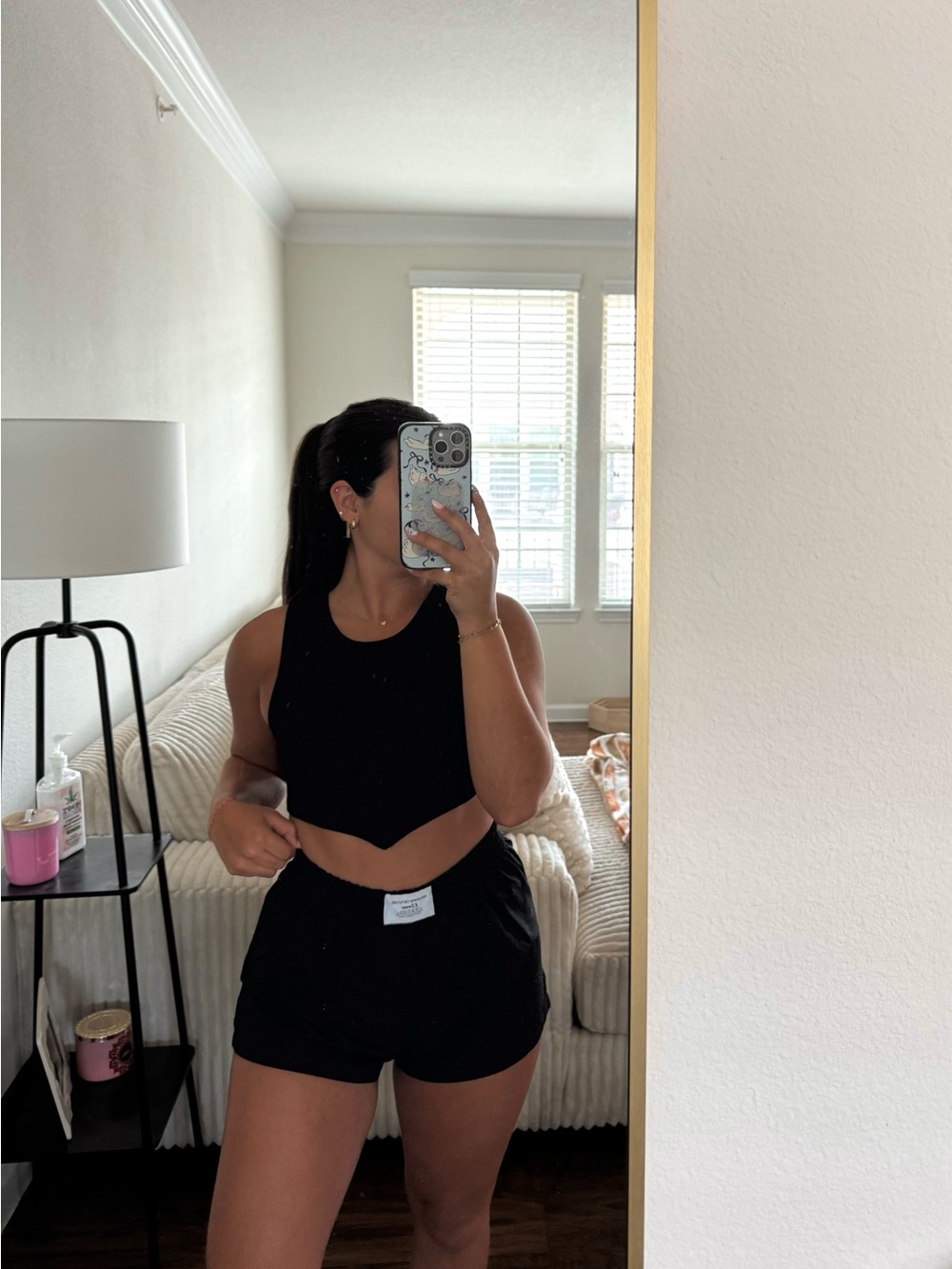 Ribbed Black Cropped Tank